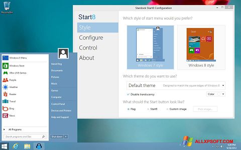 Screenshot Start8 for Windows XP