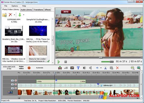 Screenshot Bolide Movie Creator for Windows XP