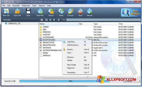 Screenshot WinISO for Windows XP