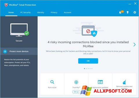Screenshot McAfee Total Protection for Windows XP