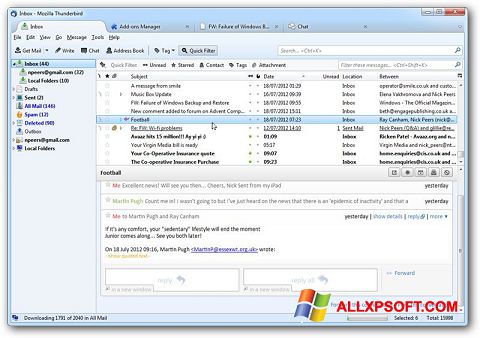 Screenshot Mozilla Thunderbird for Windows XP