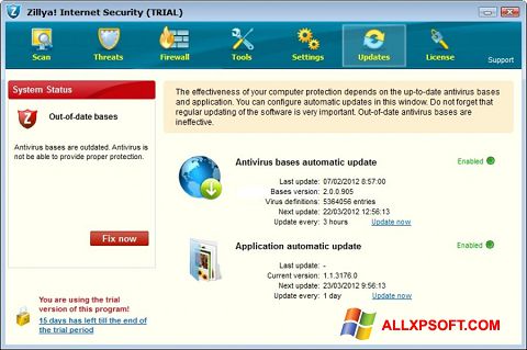 Screenshot Zillya! for Windows XP