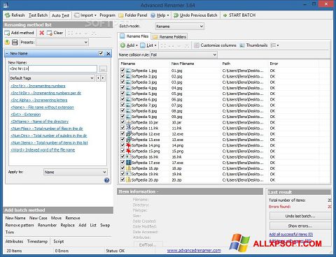 Screenshot ReNamer for Windows XP