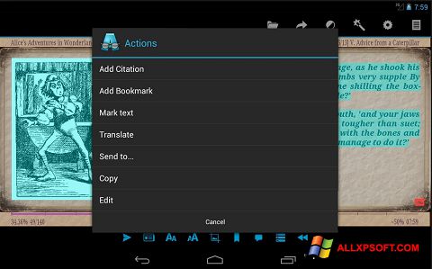 Screenshot AlReader for Windows XP