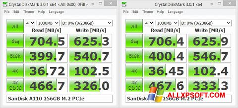 Screenshot CrystalDiskMark for Windows XP