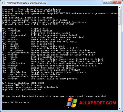 Screenshot Flashnul for Windows XP