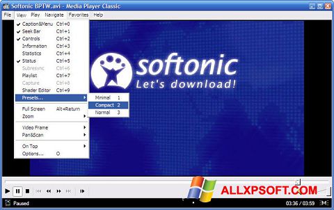 Screenshot Media Player Classic for Windows XP