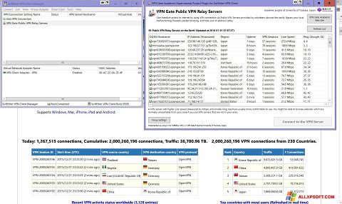 Screenshot VPN Gate for Windows XP