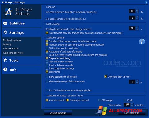 Screenshot ALLPlayer for Windows XP