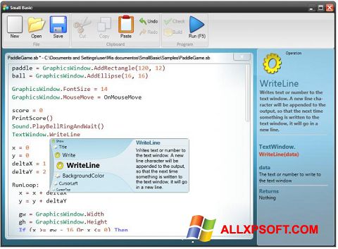 Screenshot Small Basic for Windows XP