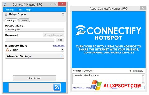 Screenshot Connectify Hotspot PRO for Windows XP