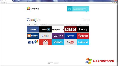 Screenshot Orbitum for Windows XP