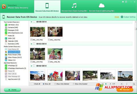 Screenshot iPhone Data Recovery for Windows XP