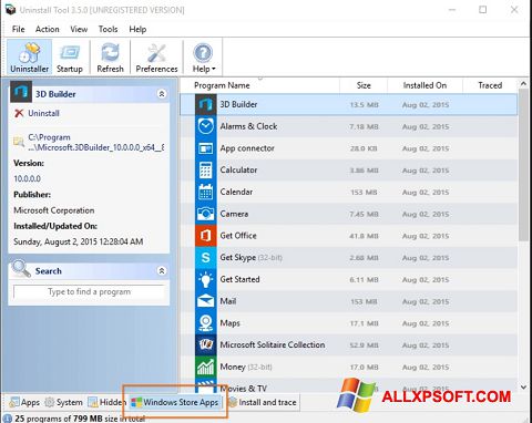 Screenshot Uninstall Tool for Windows XP