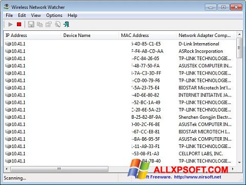 Screenshot Wireless Network Watcher for Windows XP