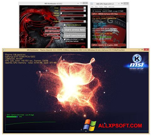 Screenshot MSI Kombustor for Windows XP