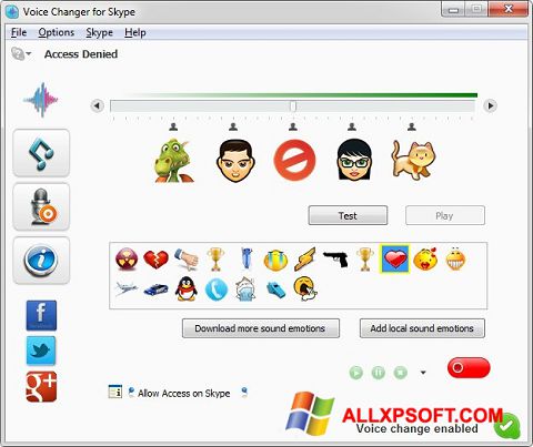 Screenshot Skype Voice Changer for Windows XP