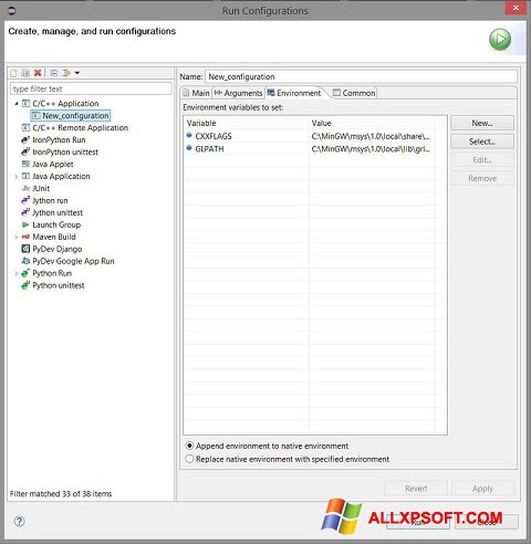 Screenshot Eclipse for Windows XP