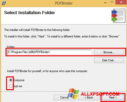 Screenshot PDFBinder for Windows XP