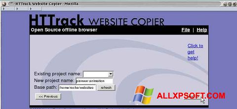 Screenshot HTTrack Website Copier for Windows XP