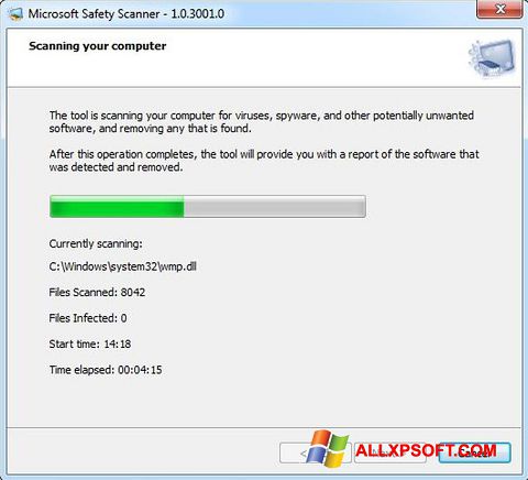 Screenshot Microsoft Safety Scanner for Windows XP
