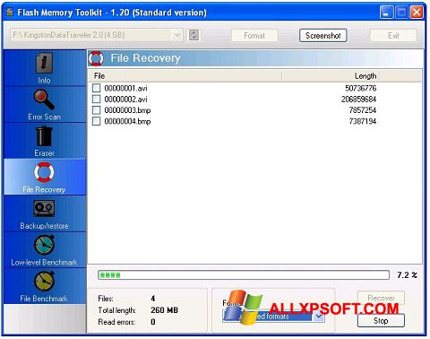 Screenshot Flash Memory Toolkit for Windows XP