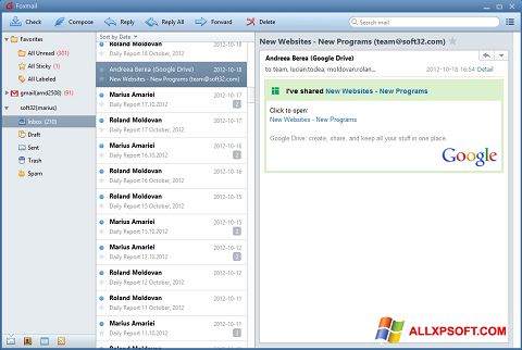 Screenshot FoxMail for Windows XP