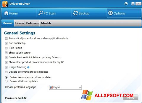 Screenshot Driver Reviver for Windows XP