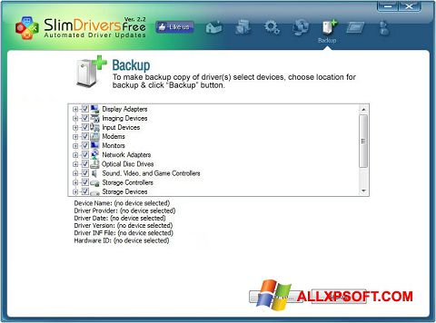 Screenshot SlimDrivers for Windows XP