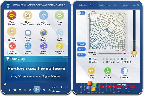 Screenshot AV Voice Changer Diamond for Windows XP