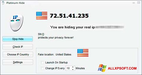 Screenshot Hide IP Platinum for Windows XP