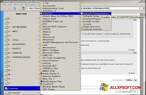 Screenshot AviSynth for Windows XP