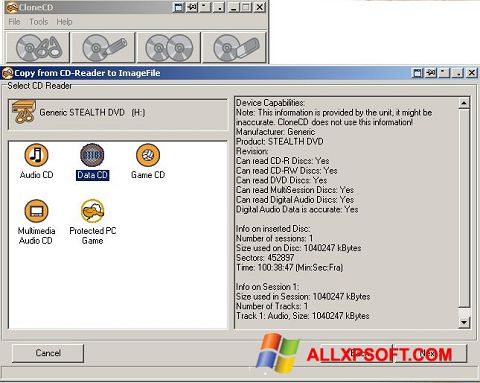 Screenshot CloneCD for Windows XP