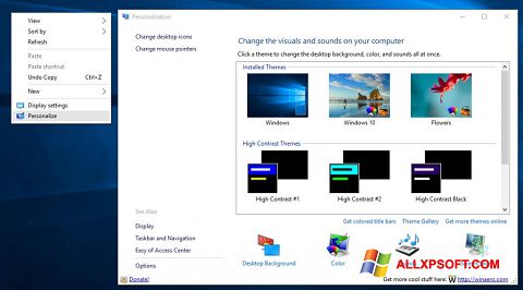 Screenshot Personalization Panel for Windows XP