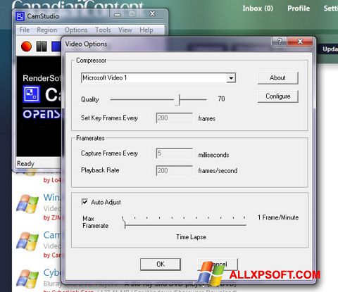Screenshot CamStudio for Windows XP