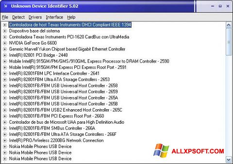 Screenshot Unknown Device Identifier for Windows XP