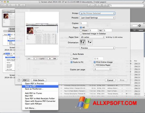 Screenshot PDF Combine for Windows XP
