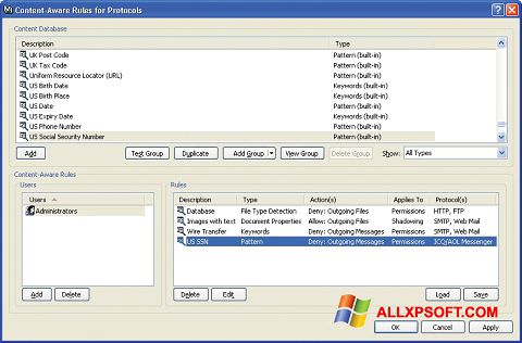 Screenshot DeviceLock for Windows XP