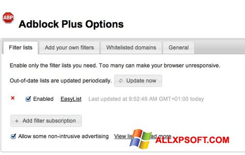 Screenshot Adblock Plus for Windows XP