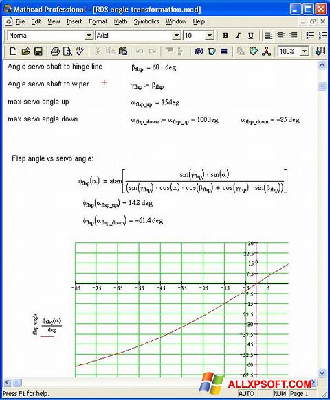 Screenshot MathCAD for Windows XP