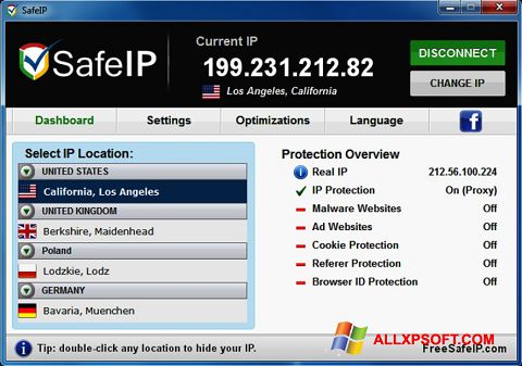 Screenshot SafeIP for Windows XP