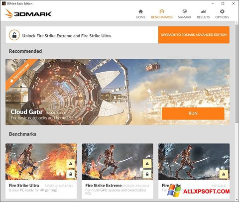 Screenshot 3DMark for Windows XP