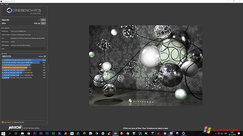 Screenshot CINEBENCH for Windows XP