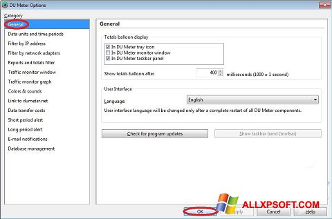Screenshot DU Meter for Windows XP