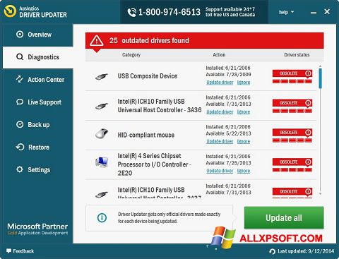 Screenshot Auslogics Driver Updater for Windows XP