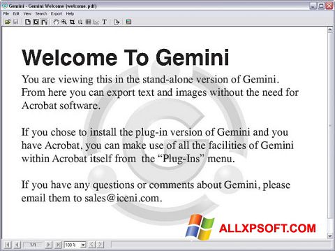 Screenshot Gemini for Windows XP