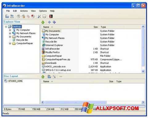 Screenshot InfraRecorder for Windows XP
