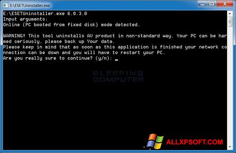 Screenshot ESET Uninstaller for Windows XP