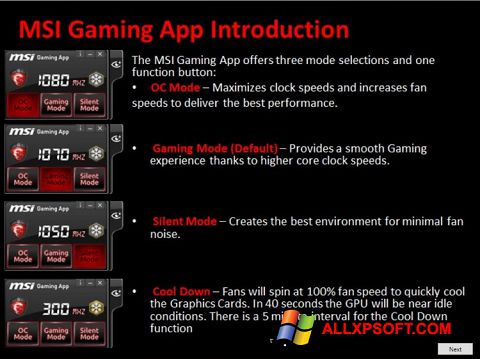 Screenshot MSI Gaming App for Windows XP