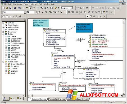 Screenshot ERWin for Windows XP